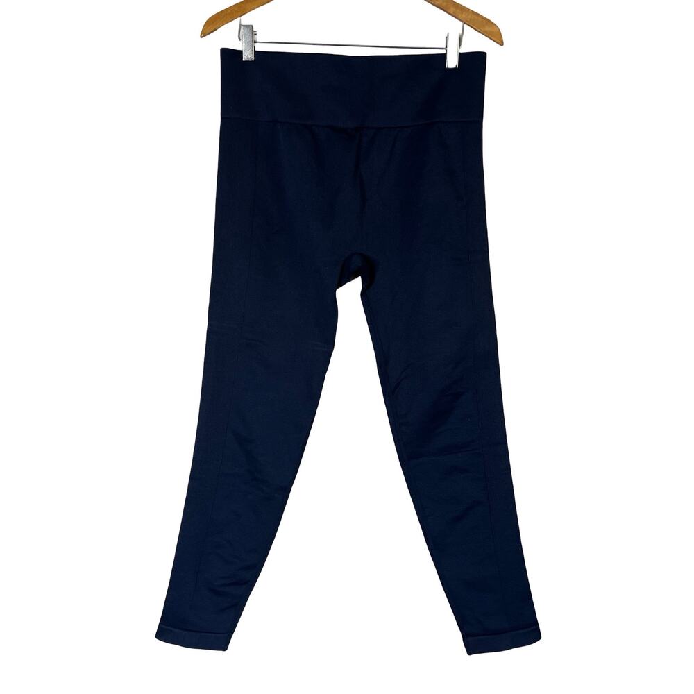 A592970 ANYBODY Intimates Jacquard Panel Leggings Edges Navy M